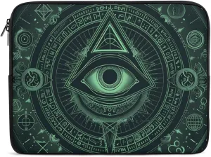 Mysterious Green Evil Eye Laptop Sleeve 13/15 Inch Durable Briefcase Cover Shockproof Protective Case Handbags Portable Laptop Bag
