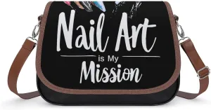 Nail Art Therapist Trendy Crossbody Bags Purses for Women Casual Shoulder Handbags with Adjustable Wide Strap