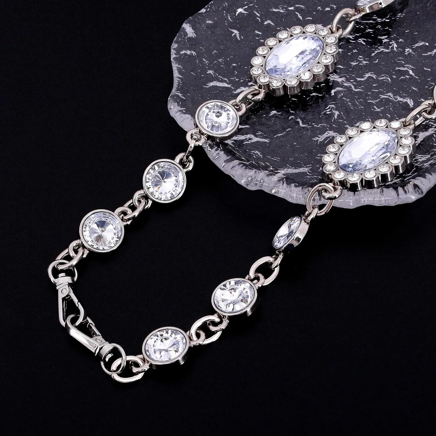 Naimo Rhinestone Bag Chain Extender Purse Chain Strap Crystal Handbag Chains Shoulder Crossbody Bag Replacement Metal Chain Bag Accessories