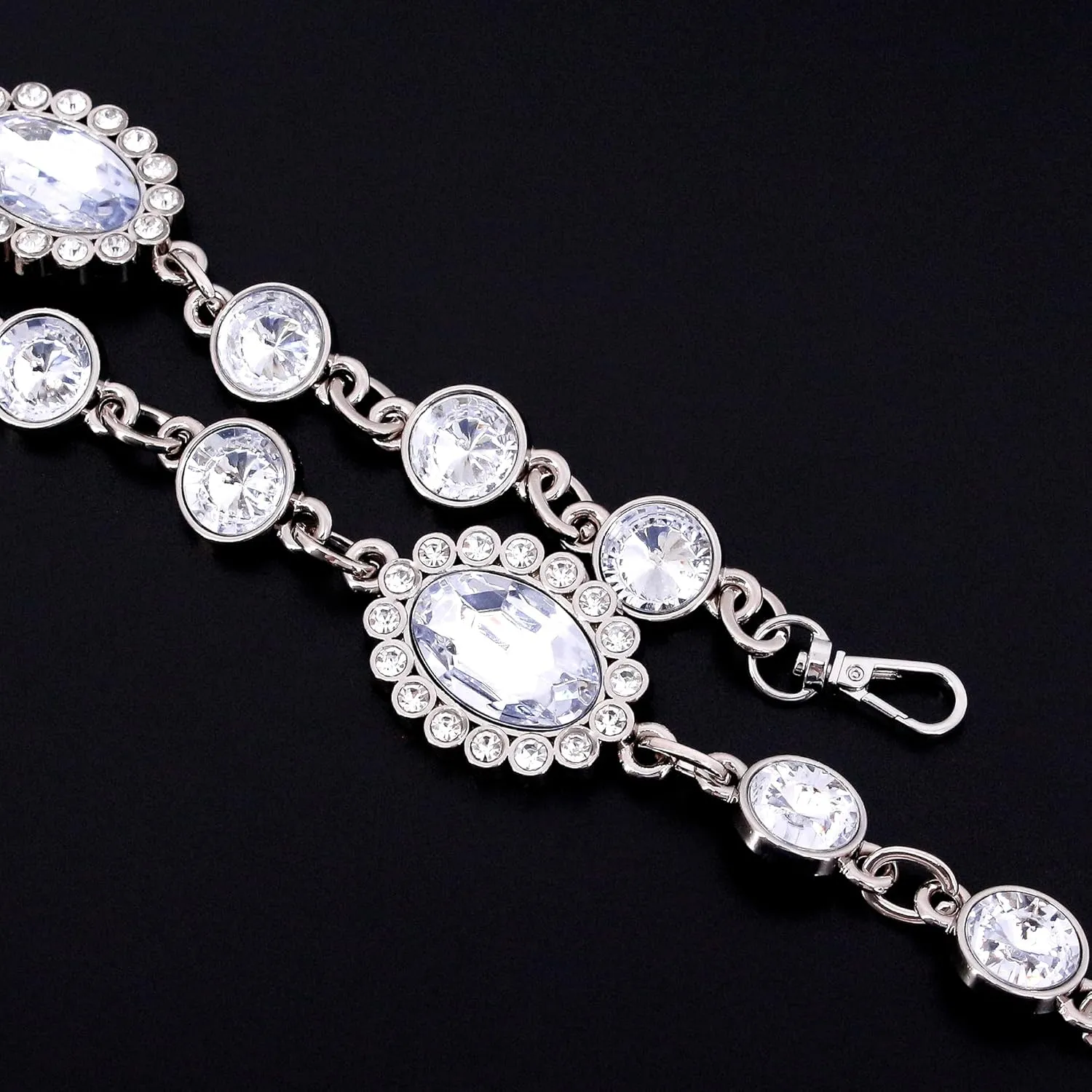 Naimo Rhinestone Bag Chain Extender Purse Chain Strap Crystal Handbag Chains Shoulder Crossbody Bag Replacement Metal Chain Bag Accessories