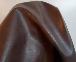 NAT Leathers | Brown Soft Faux Leather Fabric Sheet PU (Peta Approved Vegan) | 5 Yards (180 x 54 inch) Cut by The Yard | Synthetic Pleather 0.9mm Smooth Nappa Upholstery | 180"x54"