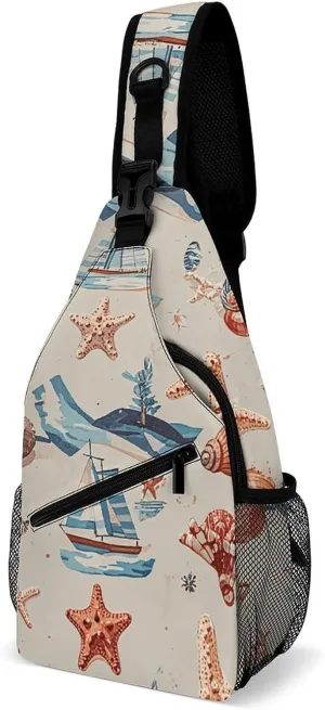 Native American Sling Bag Lightweight Crossbody Chest Pack Travel Shoulder Bag with Adjustable Strap