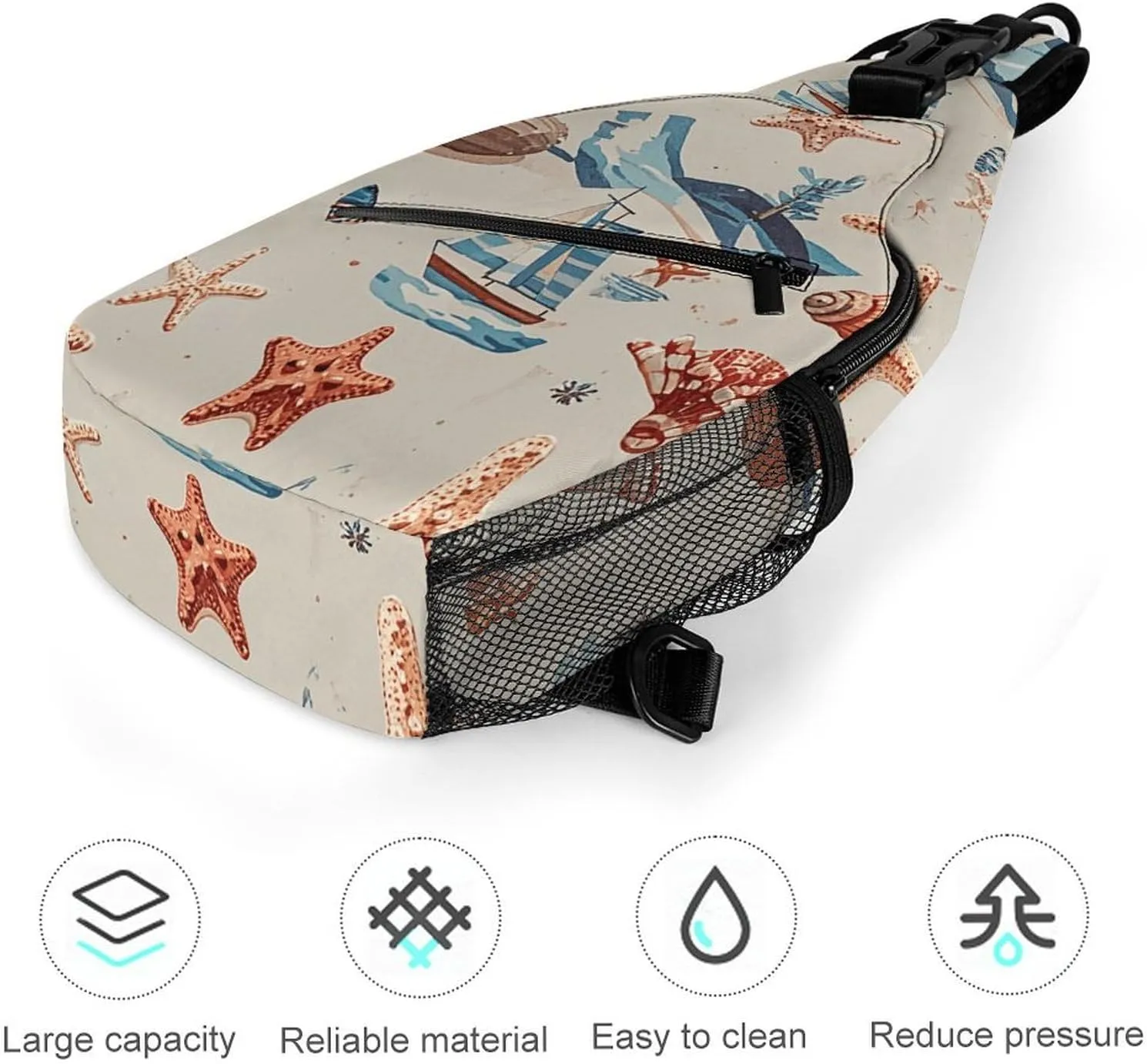 Native American Sling Bag Lightweight Crossbody Chest Pack Travel Shoulder Bag with Adjustable Strap