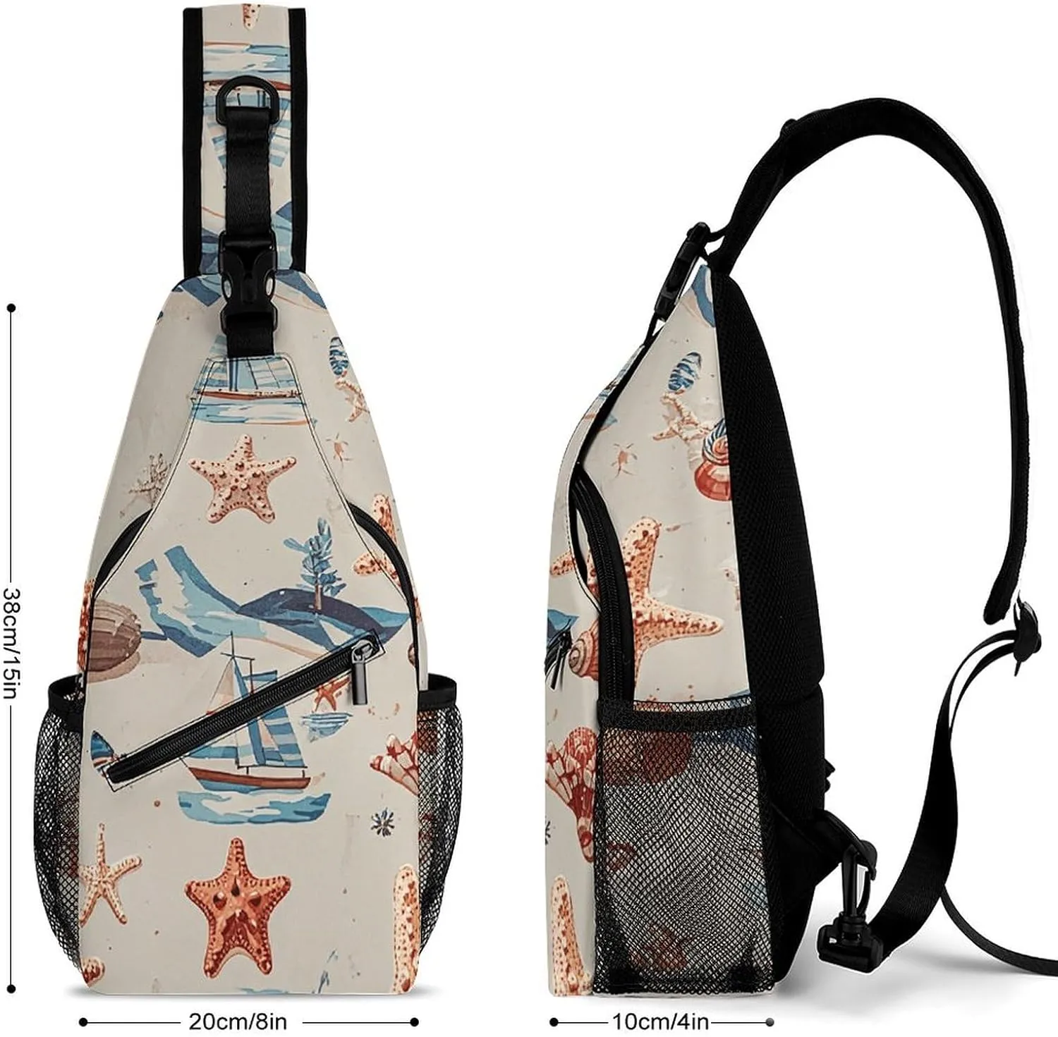 Native American Sling Bag Lightweight Crossbody Chest Pack Travel Shoulder Bag with Adjustable Strap