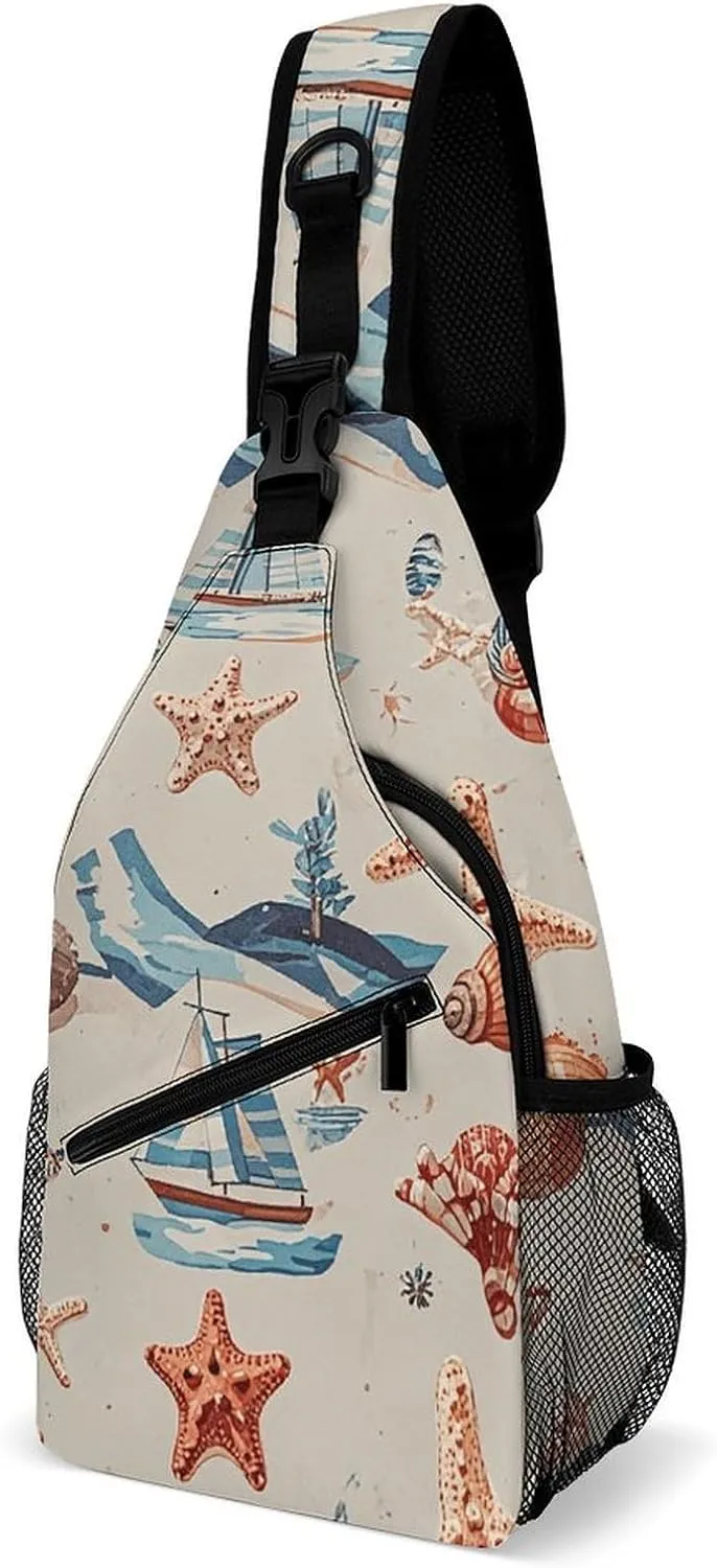 Native American Sling Bag Lightweight Crossbody Chest Pack Travel Shoulder Bag with Adjustable Strap