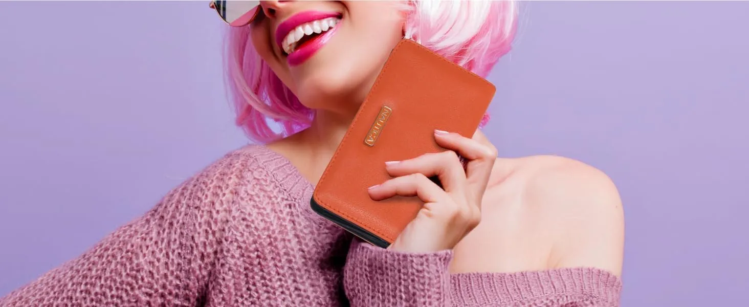 Nautica Seaside Slim Womens Wallet RFID Blocking Credit Card Holder, Coin Purse, Checkbook Organizer Clutch, Small Vegan Leather Wallet for Travel, Americana