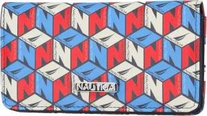 Nautica Seaside Slim Womens Wallet RFID Blocking Credit Card Holder, Coin Purse, Checkbook Organizer Clutch, Small Vegan Leather Wallet for Travel, Americana