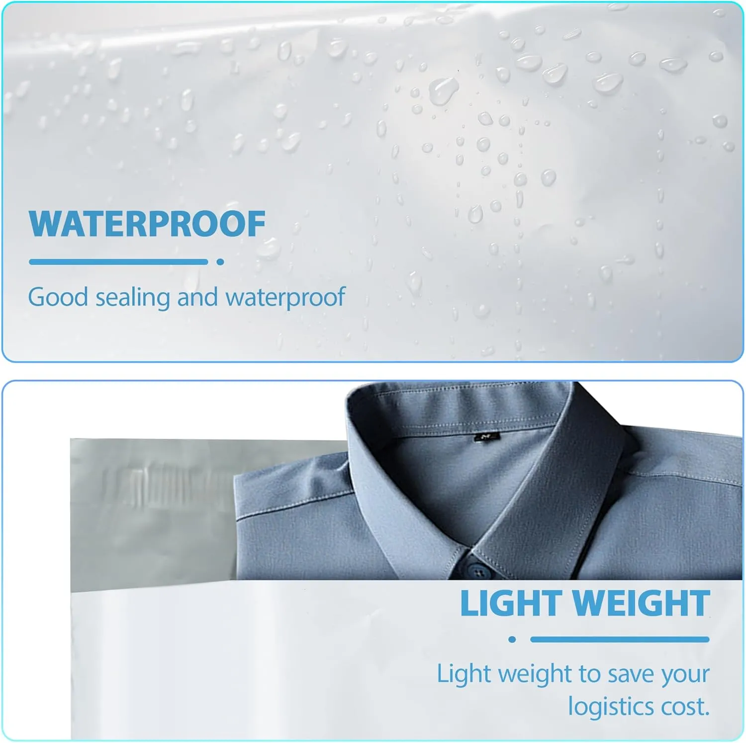 NB 14.5x19 Inch – 500 Pcs White Poly Mailers Strong Adhesive Self-Seal Shipping Envelopes, Tear & Water Resistant Packaging for E-Commerce and Small Business
