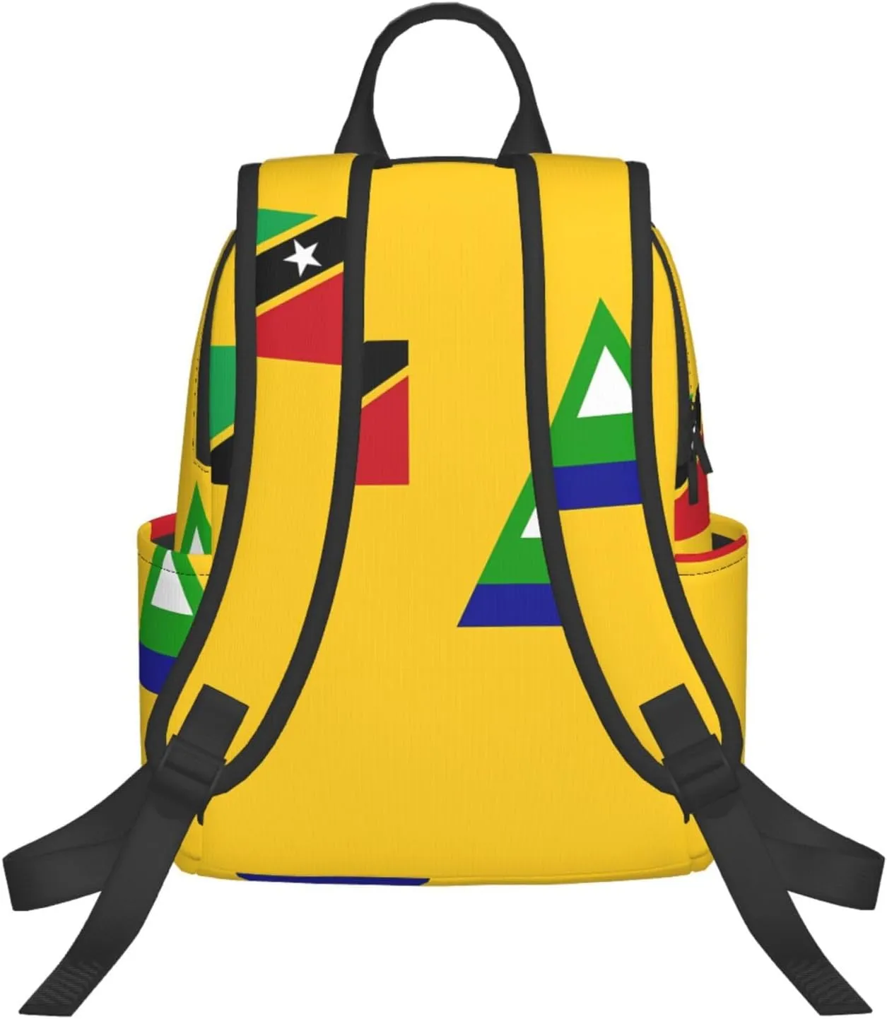 Nevis St. Kitts Flag Casual Laptop Backpack Travel Rucksack Sports Daypack Adjustable Strap Bags with Multi-Pockets for Working Running Camping