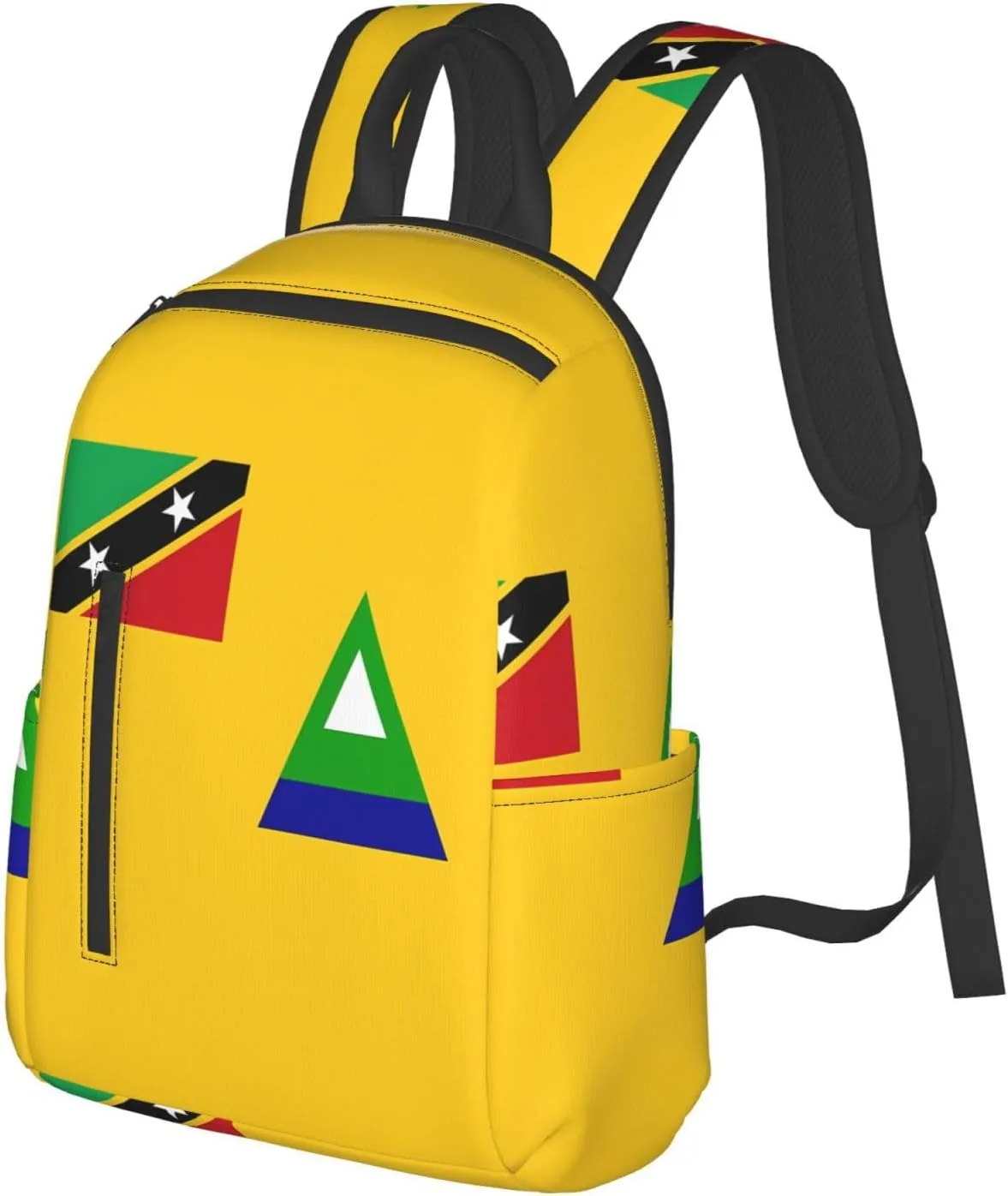 Nevis St. Kitts Flag Casual Laptop Backpack Travel Rucksack Sports Daypack Adjustable Strap Bags with Multi-Pockets for Working Running Camping