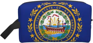 New Hampshire state flag Print Travel Toiletry Bag Zippered Storage Bags with Handles Portable Cosmetic Organizer