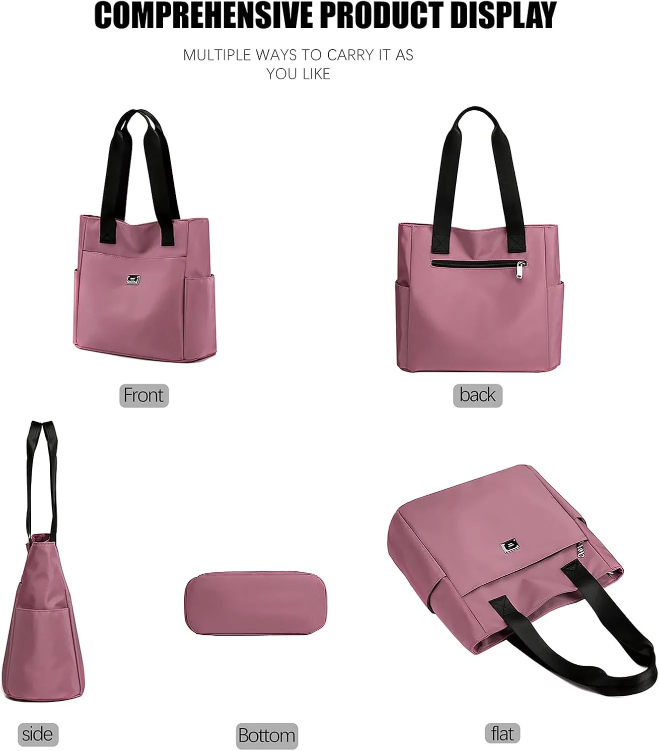 New Large Capacity Nylon Bag, Women's Tote Bag, Multi-Pocket Waterproof Shoulder Bag, Suitable for Business Travel