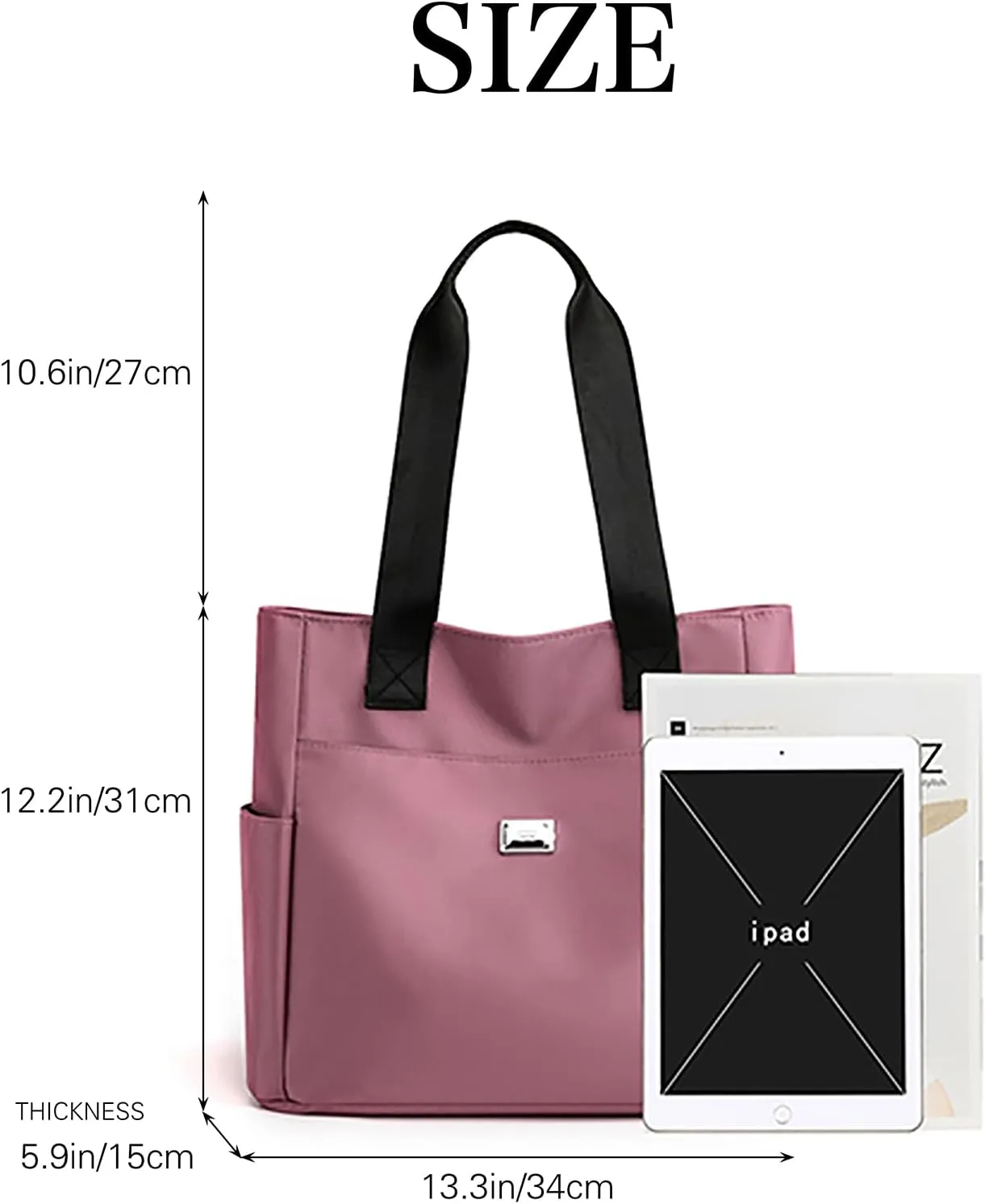 New Large Capacity Nylon Bag, Women's Tote Bag, Multi-Pocket Waterproof Shoulder Bag, Suitable for Business Travel