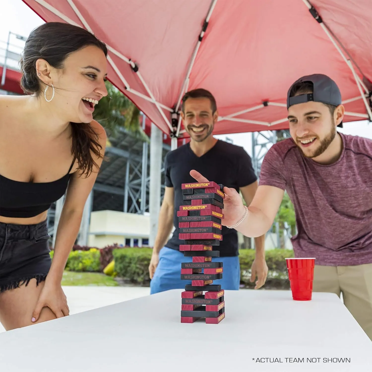 NFL Pro Football Tabletop Stackers Block Game by Wild Sports - Perfect Gift for NFL Football Fan, Dorm Game, Rec Room, Tailgate