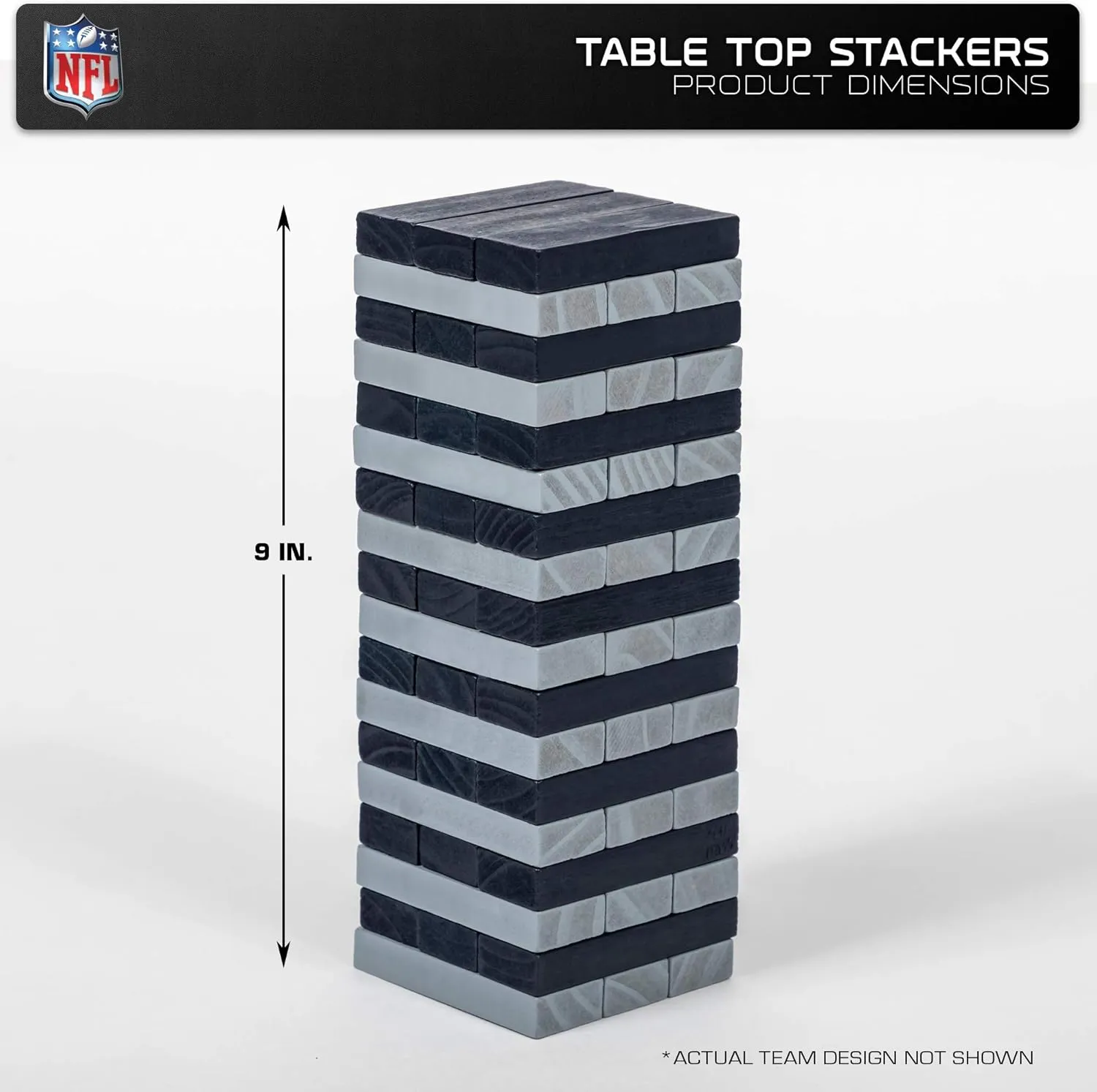 NFL Pro Football Tabletop Stackers Block Game by Wild Sports - Perfect Gift for NFL Football Fan, Dorm Game, Rec Room, Tailgate