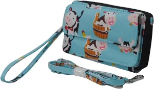NGIL Canvas All in One Wallet, Wallet, Women Wallet, Wristlet Wallet, Zippered Wallet for Women (Cow-Black)