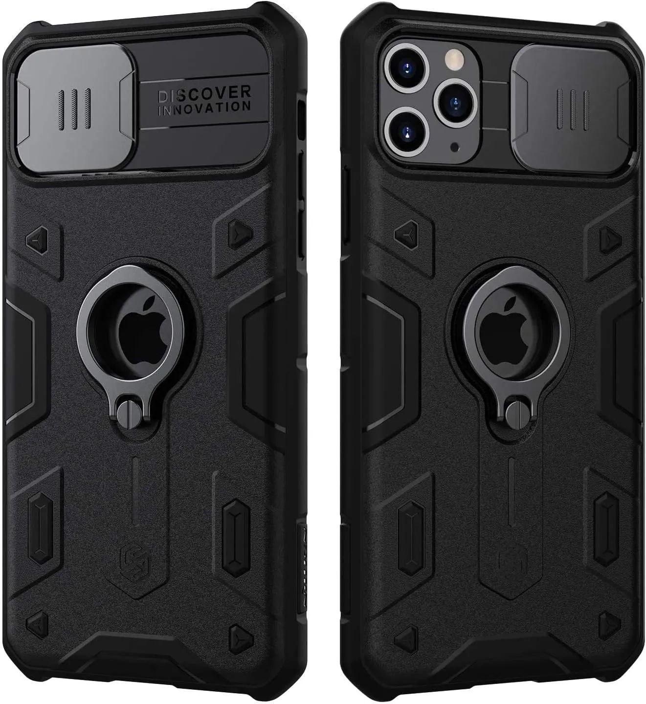 Nillkin Armor iPhone 11 Pro Case, [Built-in Kickstand and Camera Lens Protector] Shockproof Hard Plastic Back & Soft Silicone Bumper Hybrid Cover Phone Case for iPhone 11 Pro 5.8'' Black