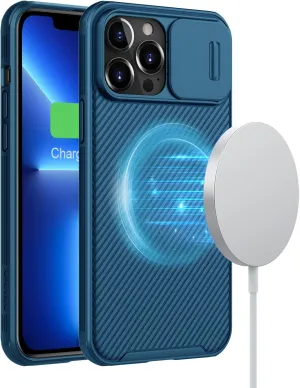Nillkin for iPhone 13 Pro Max Magnetic Mag-Safe Case CamShield Pro Camera Slide Cover Case for 13 Pro Max 5G Hard PC and TPU Phone Case for Phone 13 Pro Max 6.7'' - Blue