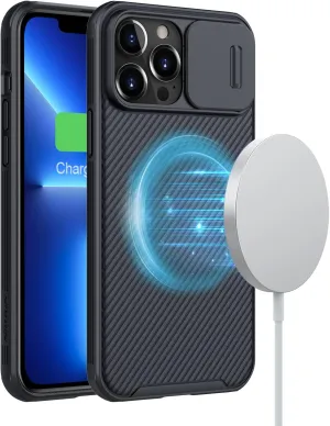 Nillkin for iPhone 13 Pro Max Magnetic Mag-Safe Case, CamShield Pro Camera Slide Cover Case for 13 Pro Max 5G Hard PC and TPU Phone Case for Phone 13 Pro Max 6.7'' Slim - Blue