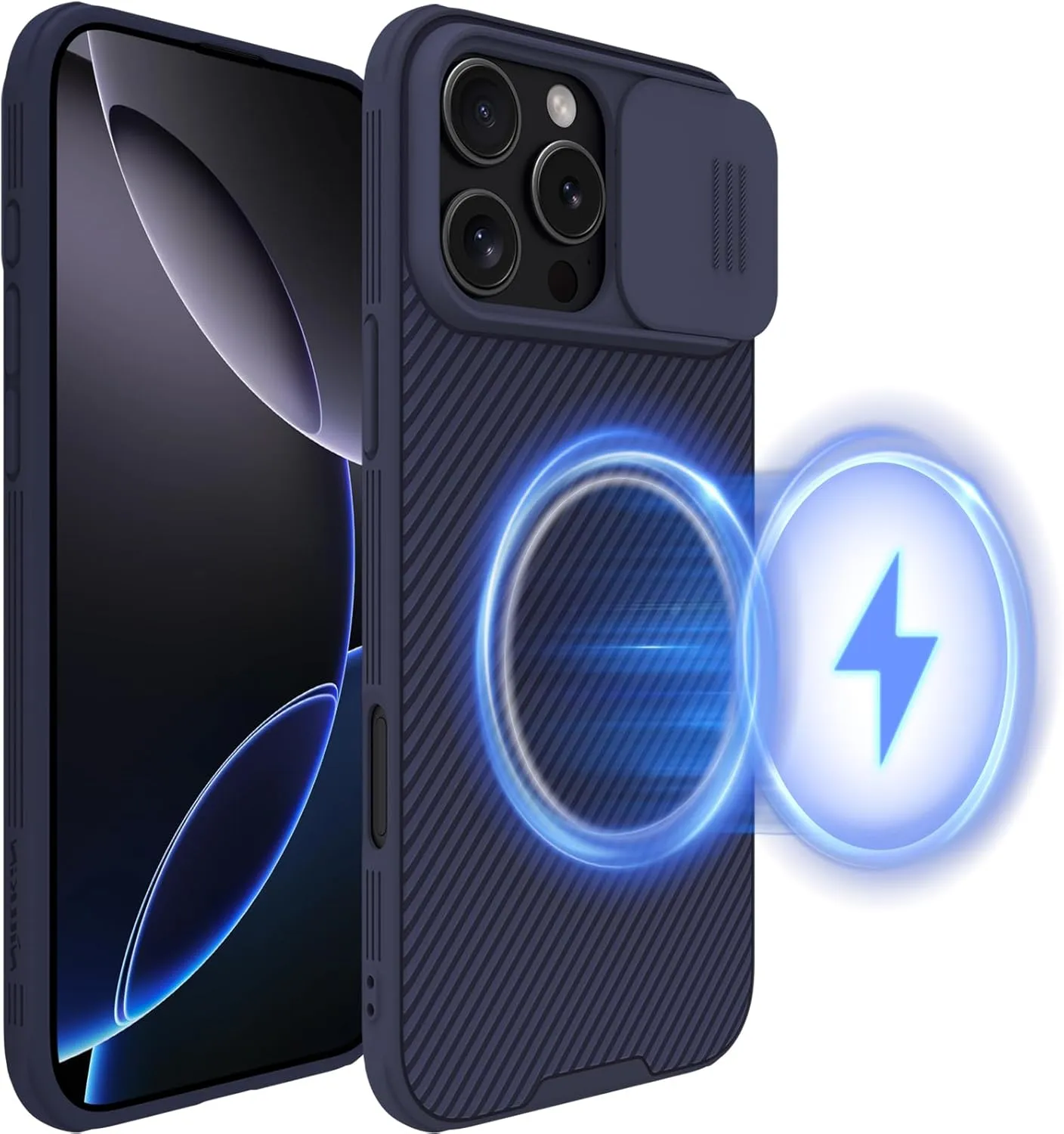 Nillkin for iPhone 16 Pro Max Case Magsafe with Slide Camera Cover, Slim Light & Anti-slip & Drop Protection 16 Pro Max Privacy Case, Shockproof Magnetic Phone Case for iPhone 16 Pro Max 6.9'', Purple