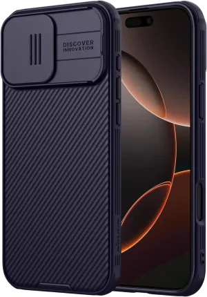 Nillkin for iPhone 16 Pro Max Pro Max Case with Slide Camera Cover, [Upgraded Camera Lens Protection] Slim Shockproof Protective Phone Case 6.9 inch, Dark Purple