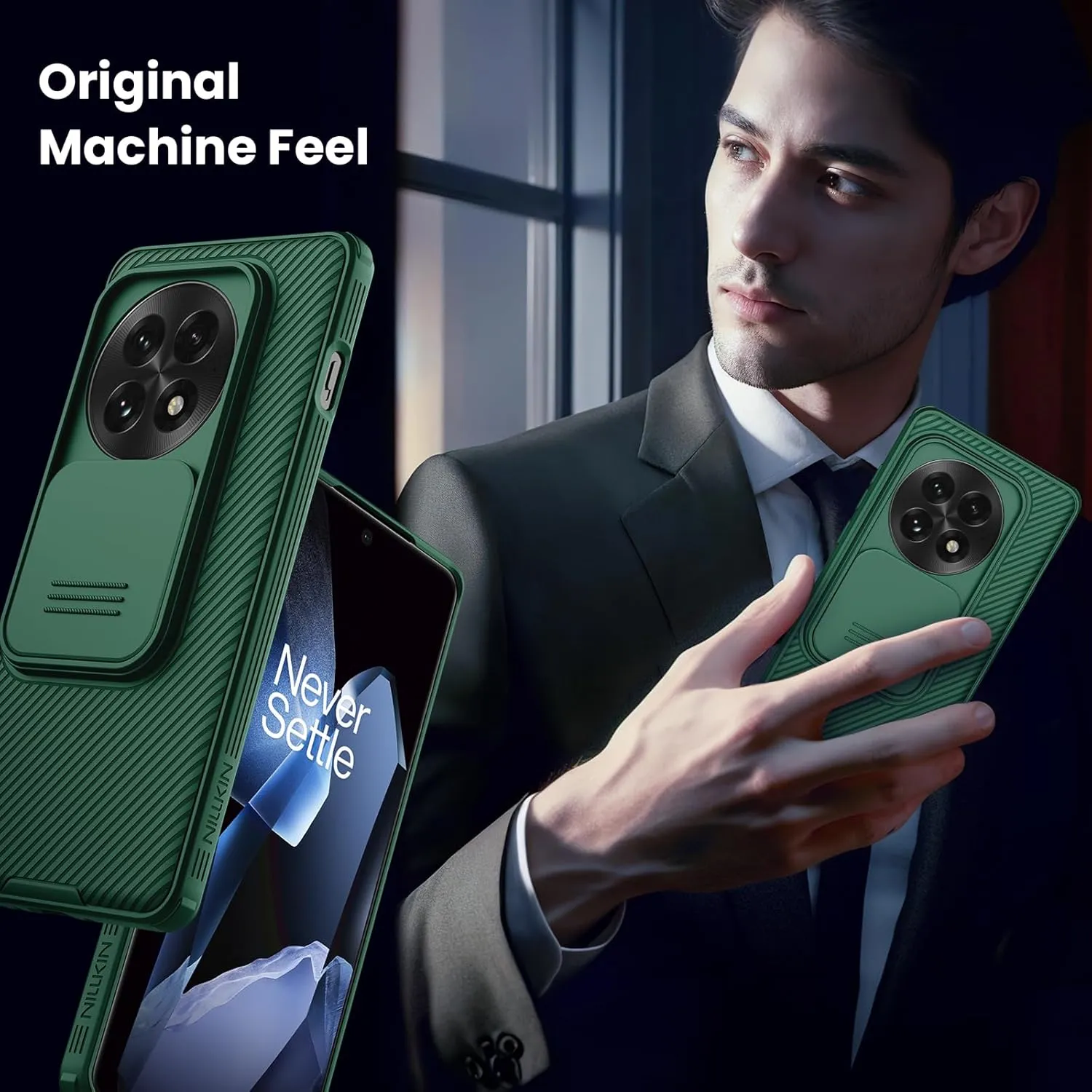 Nillkin for OnePlus 13 Case, CamShield Pro Case with Slide Camera Cover, Camera Protection, Slim Fit Shockproof Cover for One Plus 13 Case Thin - Green