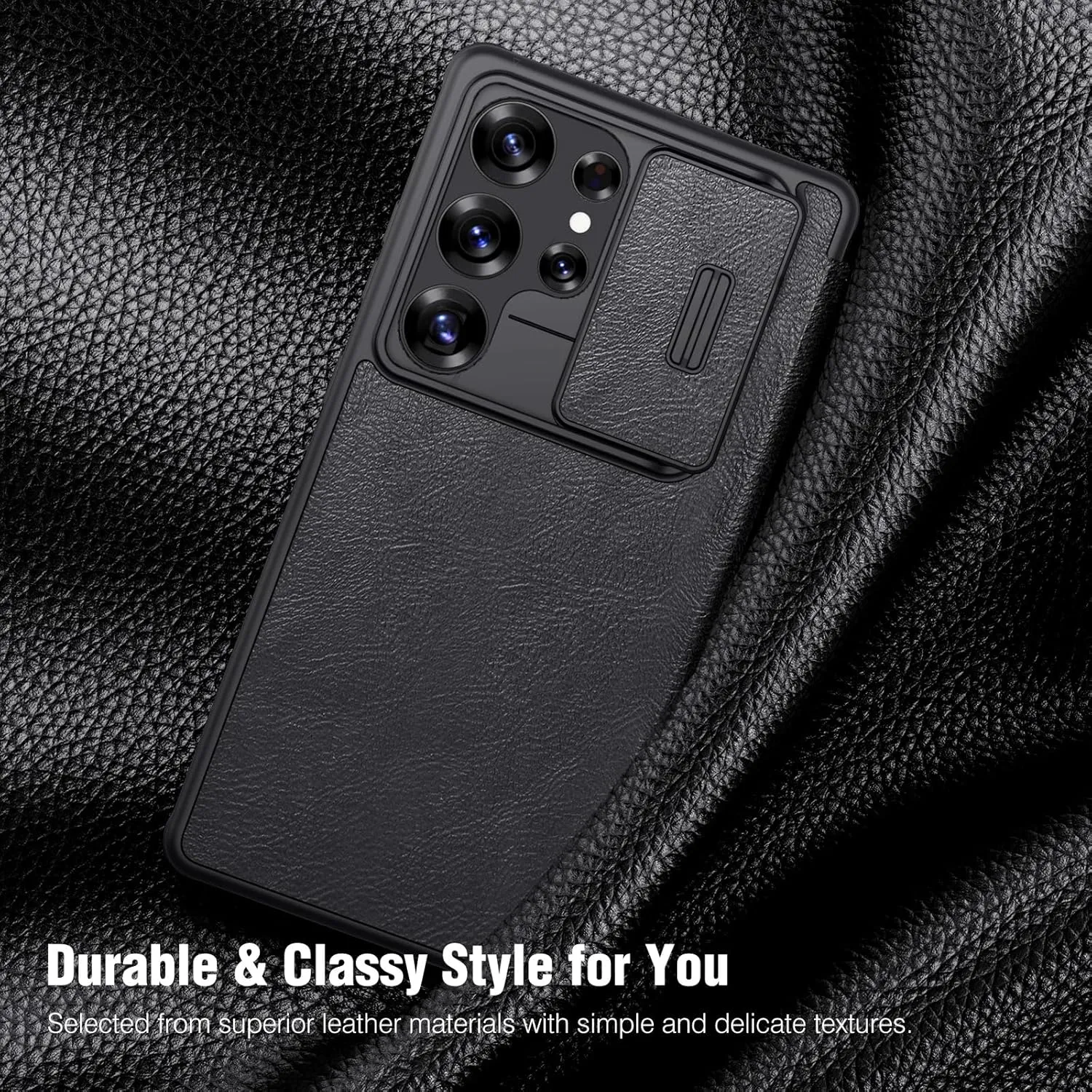 Nillkin for Samsung Galaxy S25 Ultra Wallet Case with Camera Cover, [Lens Protection] Premium Leather Slim Protective Shockproof Hard Cover Flip Phone Case for Galaxy S25 Ultra 6.9'' Black