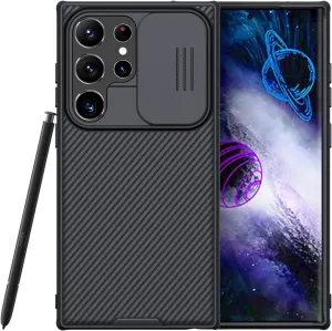 Nillkin Galaxy S24 Ultra Case with Camera Cover, CamShield Pro for Samsung S24 Ultra 5G Phone Case, Slim Fit Thin Shockproof Cover (6.8 inch) (Black)