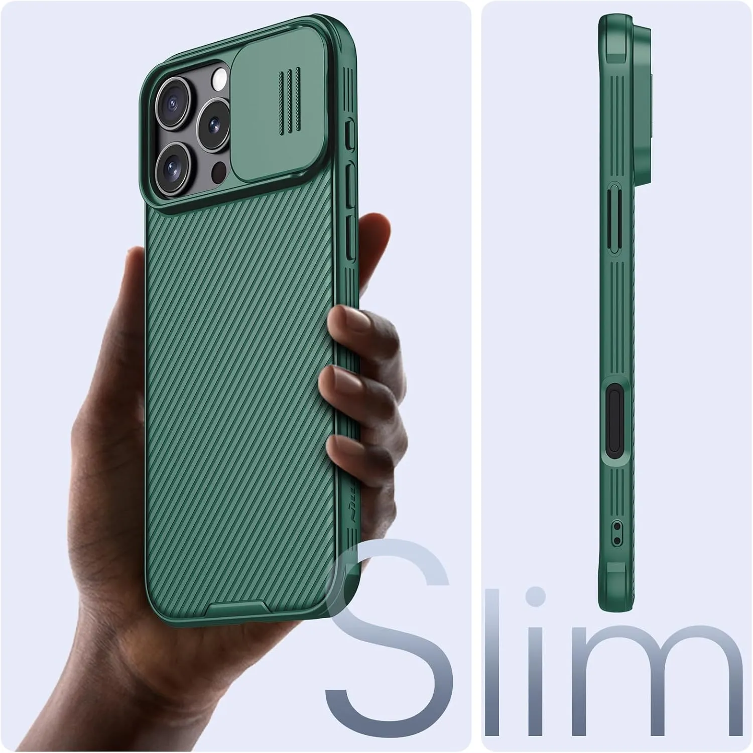 Nillkin Magnetic for iPhone 16 Pro Case, Upgraded Slide Camera Protection, Compatible with Magsafe, Slim Shockproof Protective Phone Case for 16 Pro 6.3 inch, Green