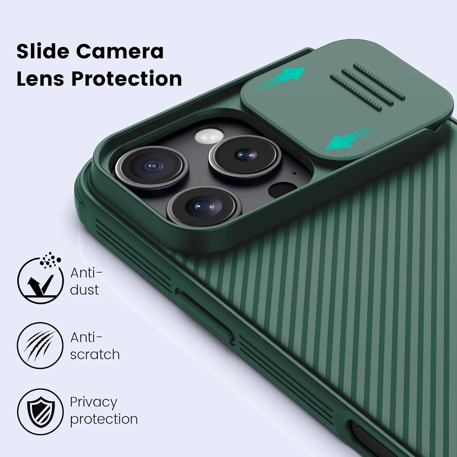 Nillkin Magnetic for iPhone 16 Pro Case, Upgraded Slide Camera Protection, Compatible with Magsafe, Slim Shockproof Protective Phone Case for 16 Pro 6.3 inch, Green