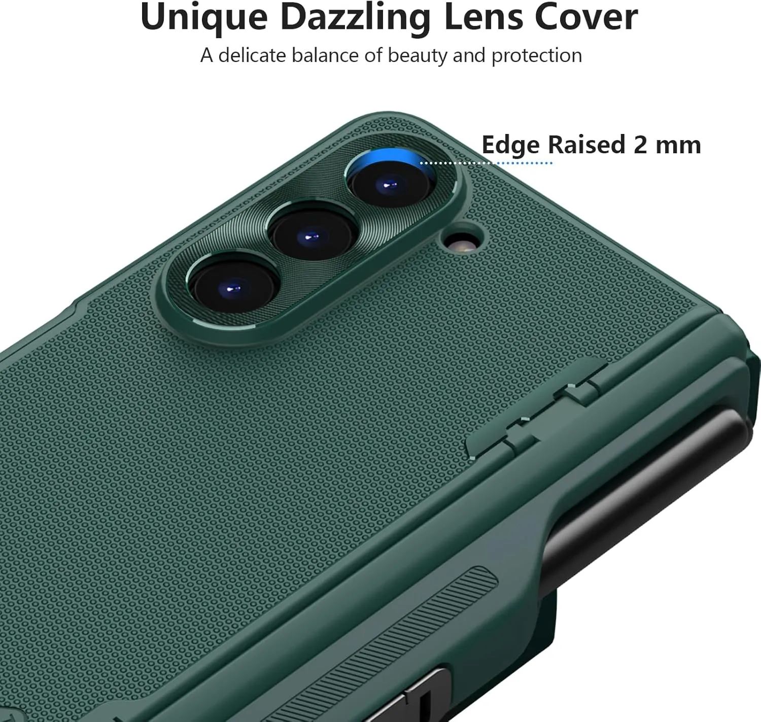 Nillkin Upgraded Samsung Z Fold 5 Case with S Pen Holder, Hinge Protection & Metal Kickstand - Anti-Scratch, Shockproof Protective Phone Case for Galaxy Z Fold 5 - Green