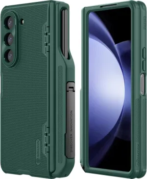 Nillkin Upgraded Samsung Z Fold 5 Case with S Pen Holder, Hinge Protection & Metal Kickstand - Anti-Scratch, Shockproof Protective Phone Case for Galaxy Z Fold 5 - Green