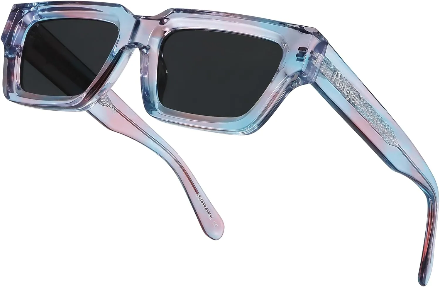 Non Polarized Acetate Sunglasses 148mm Frame with UV Protection Impact Resistant Nylon Lens Retro Shades Unisex