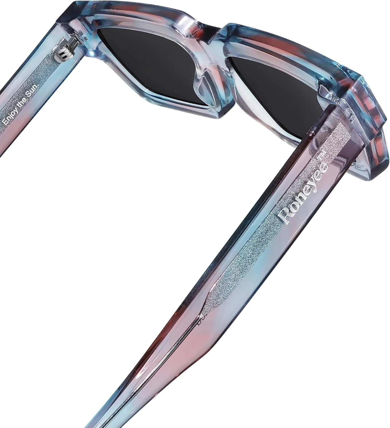 Non Polarized Acetate Sunglasses 148mm Frame with UV Protection Impact Resistant Nylon Lens Retro Shades Unisex