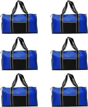 Non-Woven Duffle Bags Set of 6, Bulk Pack - Great for Everyday Use, Perfect for Travellers, Athletes, Fitness Fanatics - Blue