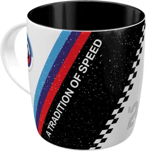 Nostalgic-Art Retro Coffee Mug, 11.2 oz, official license product (OLP), BMW Motorsport – Tradition Of Speed – Gift idea for car accessories fans, Ceramic Cup, Vintage-Design