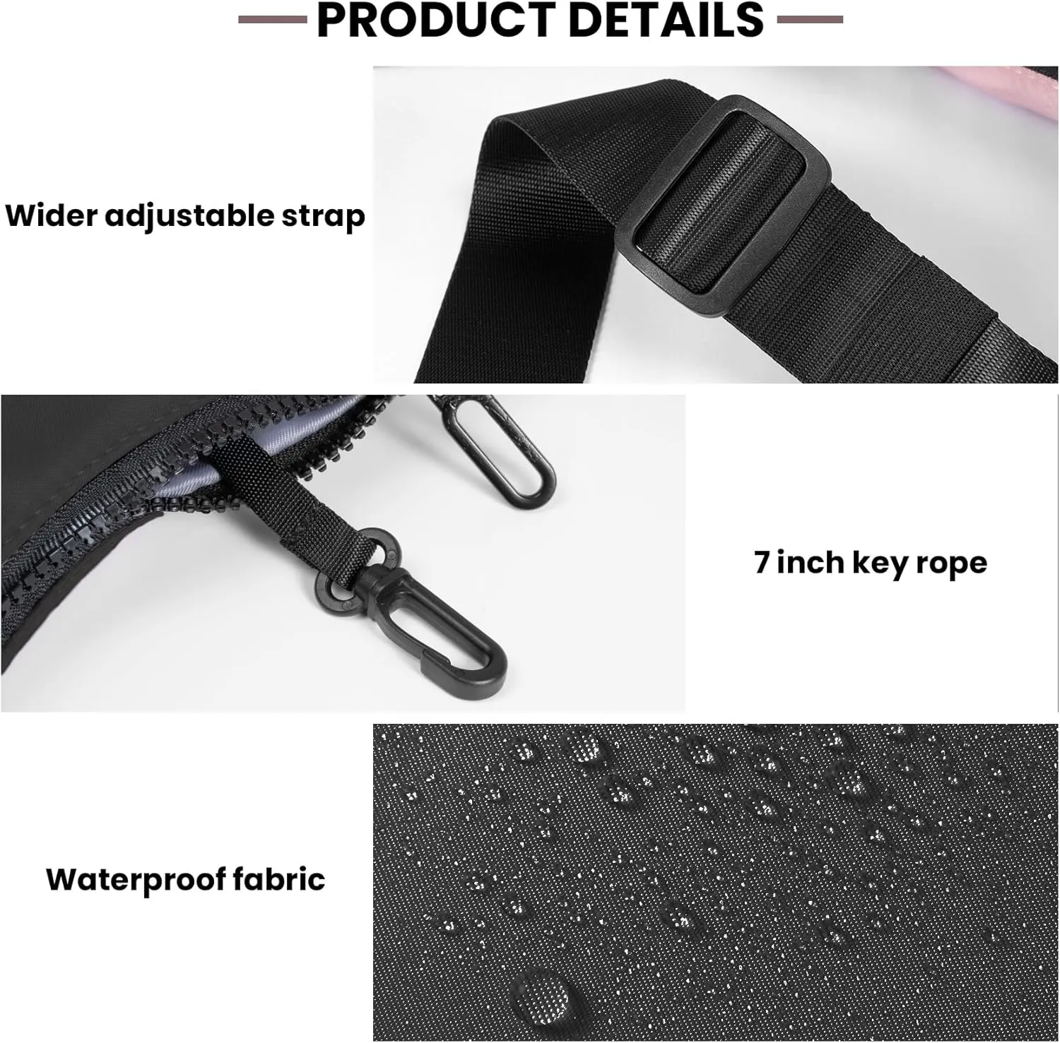Nylon Crescent Bag, Casual Crossbody Bag for Women Men, Shoulder Dumpling Bag with Adjustable Strap