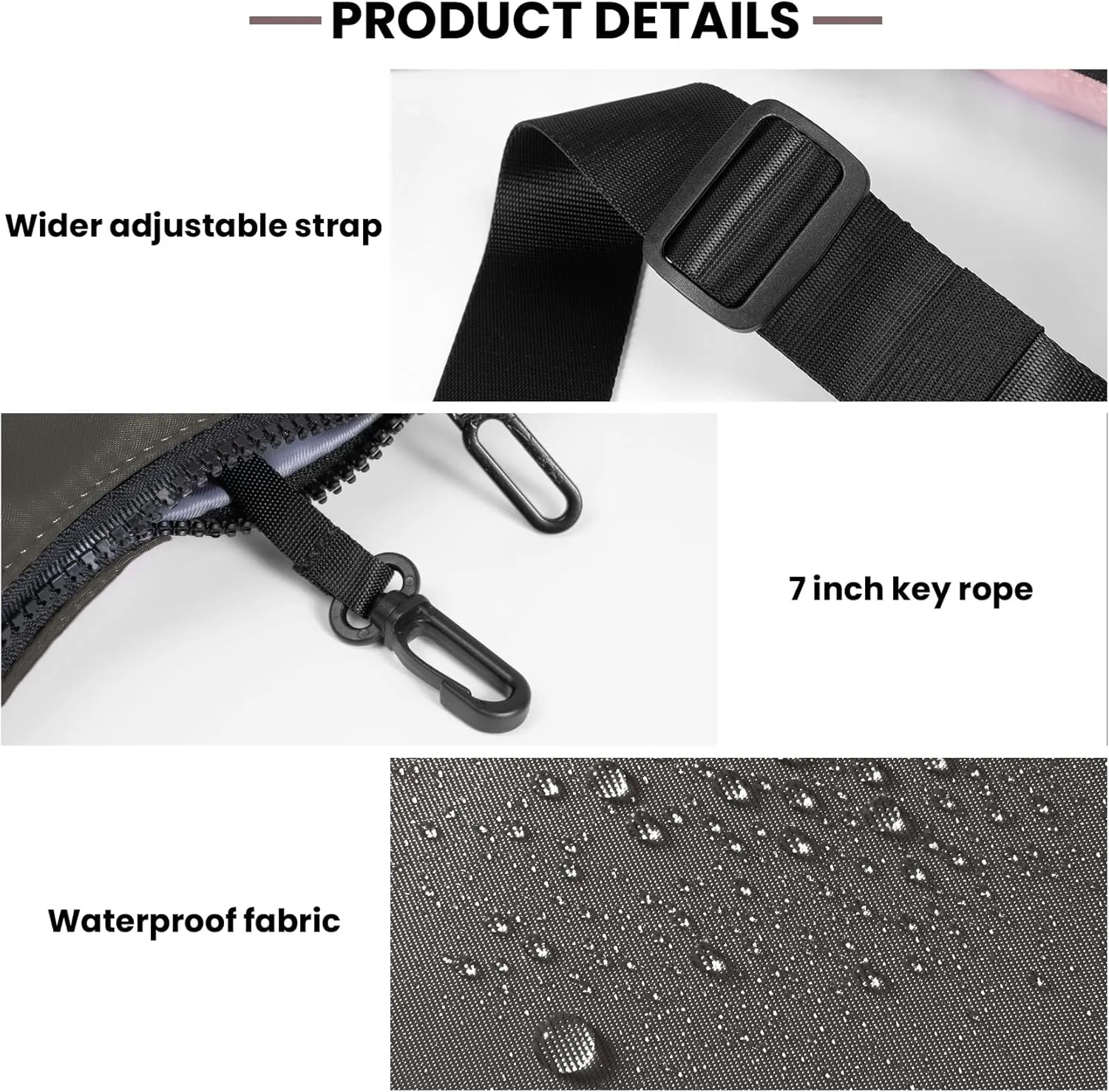 Nylon Crescent Bag, Casual Crossbody Bag for Women Men, Shoulder Dumpling Bag with Adjustable Strap