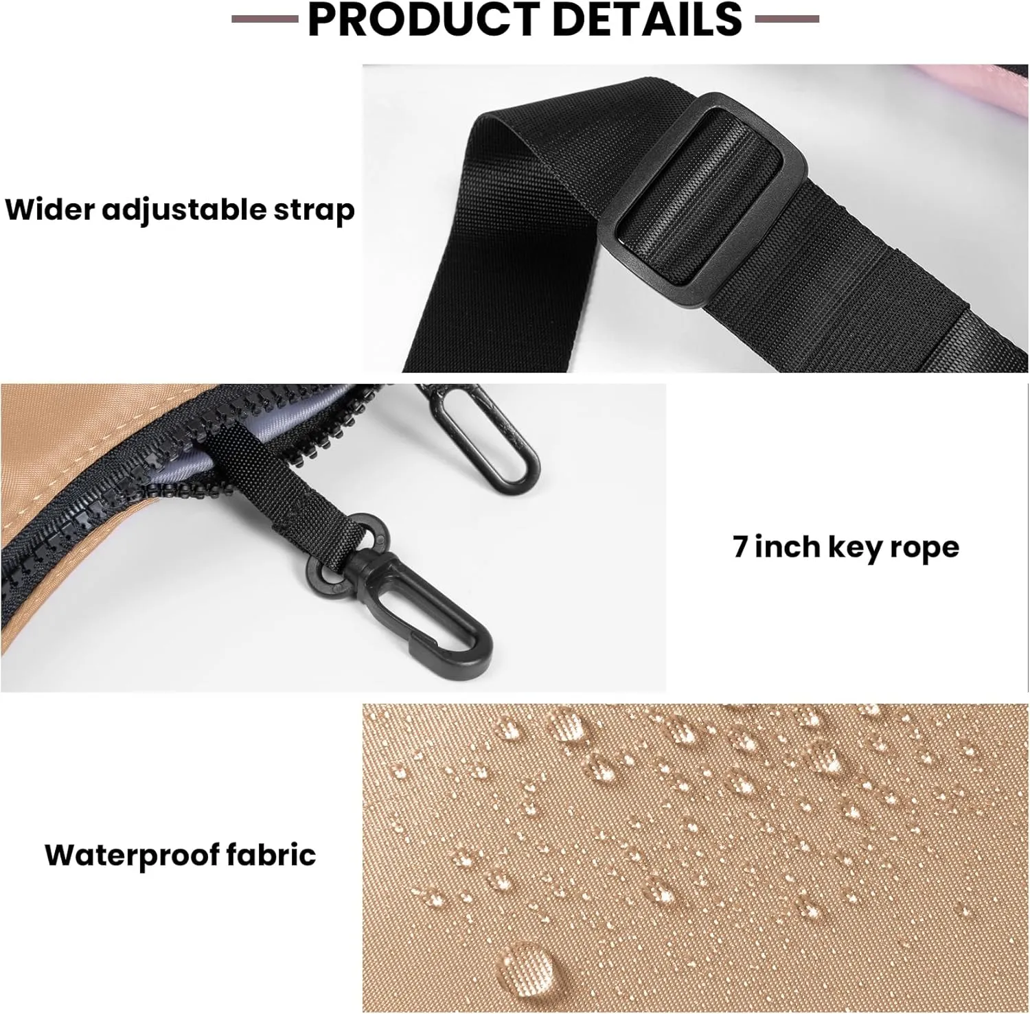 Nylon Crescent Bag, Casual Crossbody Bag for Women Men, Shoulder Dumpling Bag with Adjustable Strap