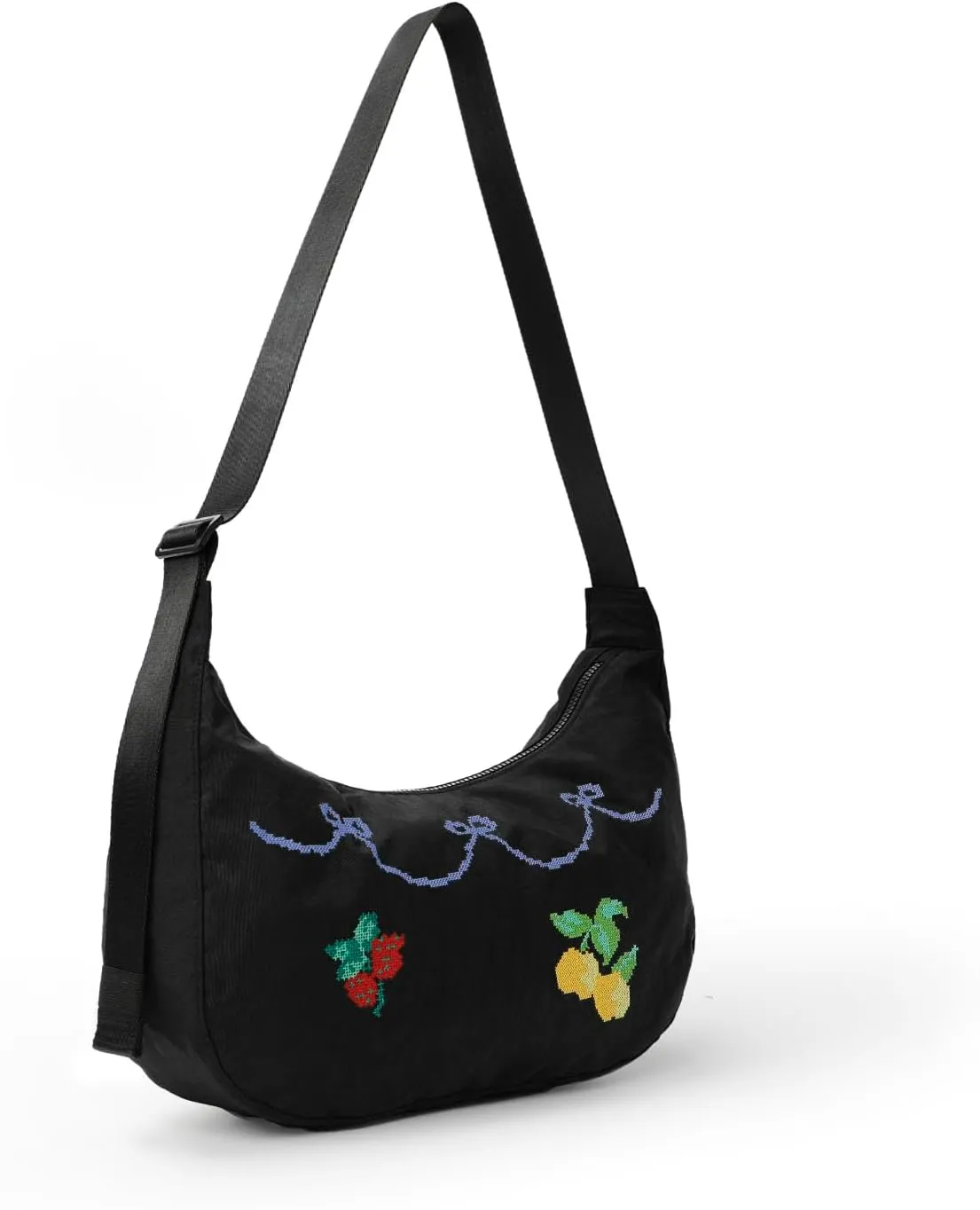 Nylon Crescent Bag - Casual Shoulder Crossbody with Adjustable Strap & Dual Interior Pockets