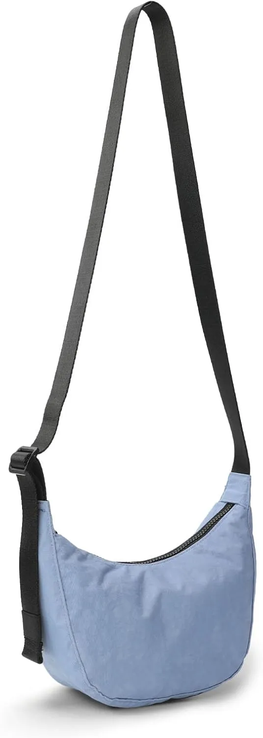 Nylon Crescent Bag - Casual Shoulder Crossbody with Adjustable Strap & Dual Interior Pockets