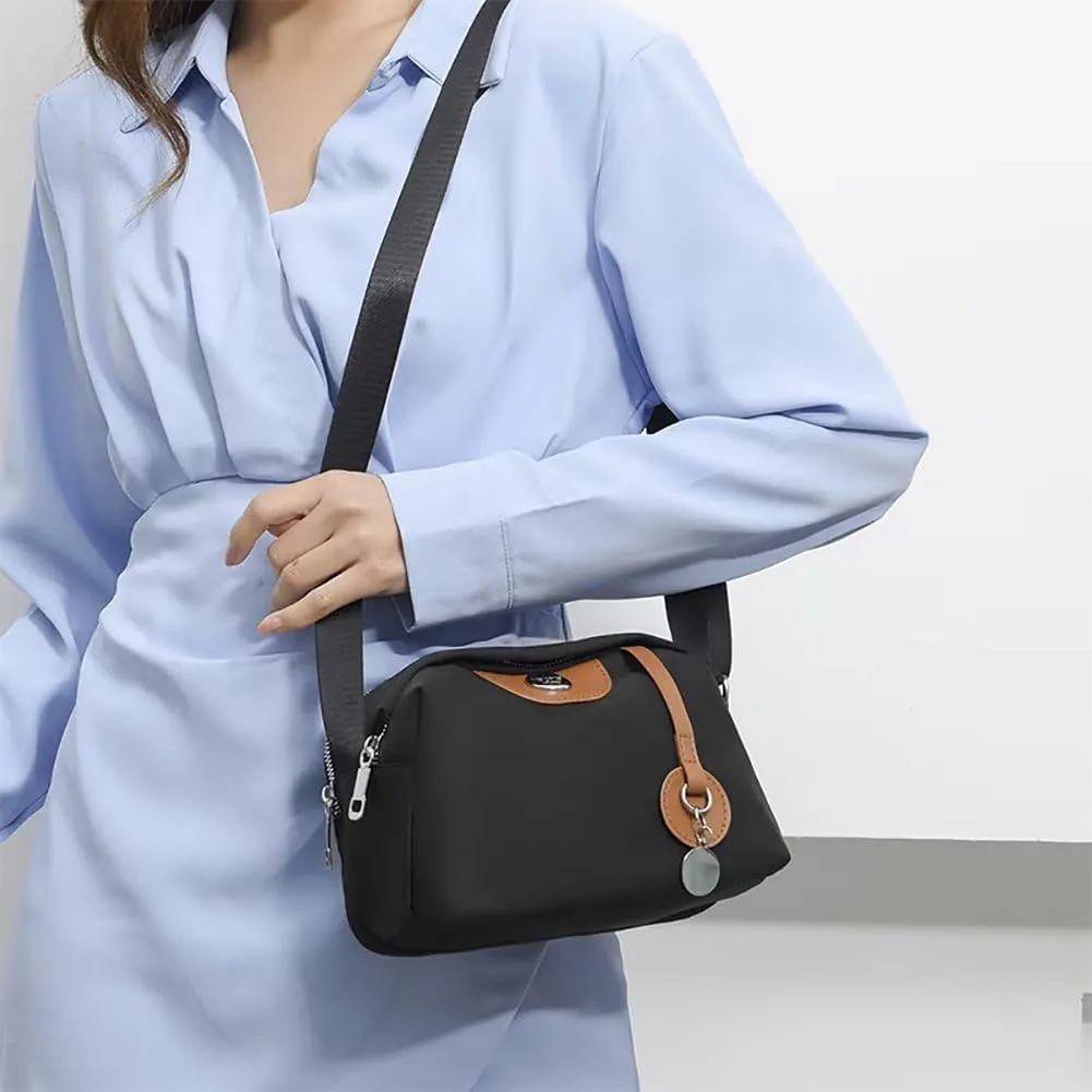 Nylon Crossbody Bag for Women Waterproof Shoulder Purses and Handbag for Daily Use Travel Satchel Small Messenger Bag