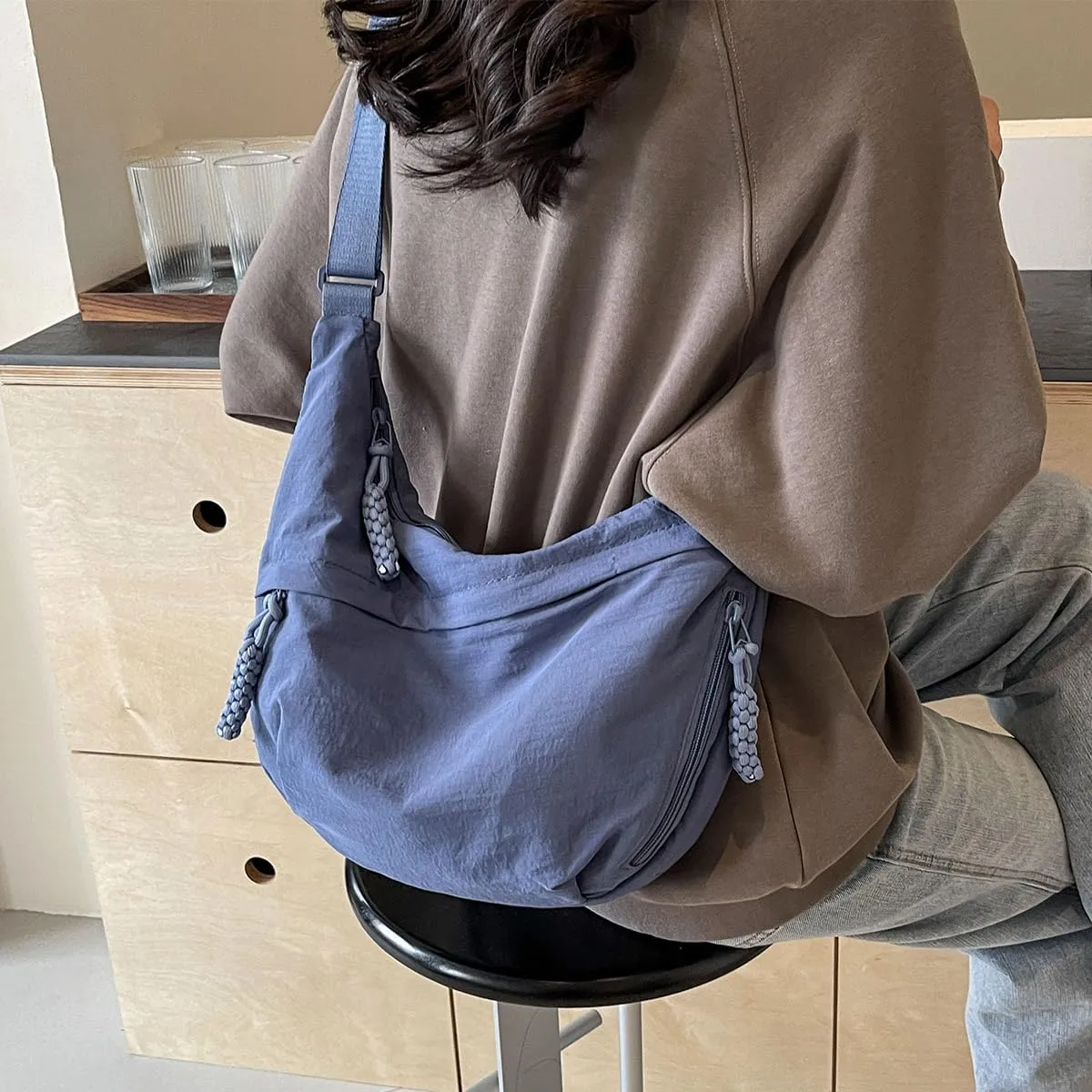 Nylon Crossbody Bags for women Purse Handbags Shoulder Bags Travel Tote Messenger Bag Men Hobo Bags