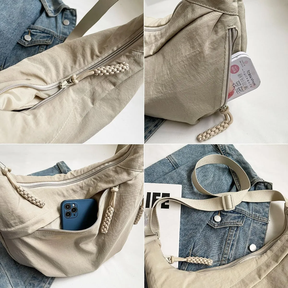 Nylon Crossbody Bags for women Purse Handbags Shoulder Bags Travel Tote Messenger Bag Men Hobo Bags