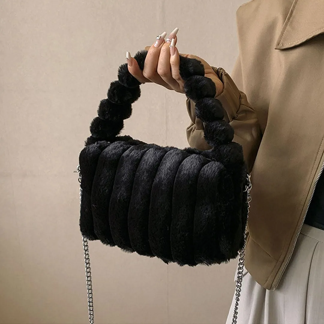 Oagasi Fur Purses for Women Faux Fur Bag Crossbody Bags Fuzzy Purse Furry Purse Y2k Shoulder Purse Handbags