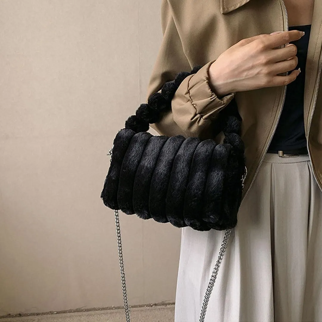 Oagasi Fur Purses for Women Faux Fur Bag Crossbody Bags Fuzzy Purse Furry Purse Y2k Shoulder Purse Handbags