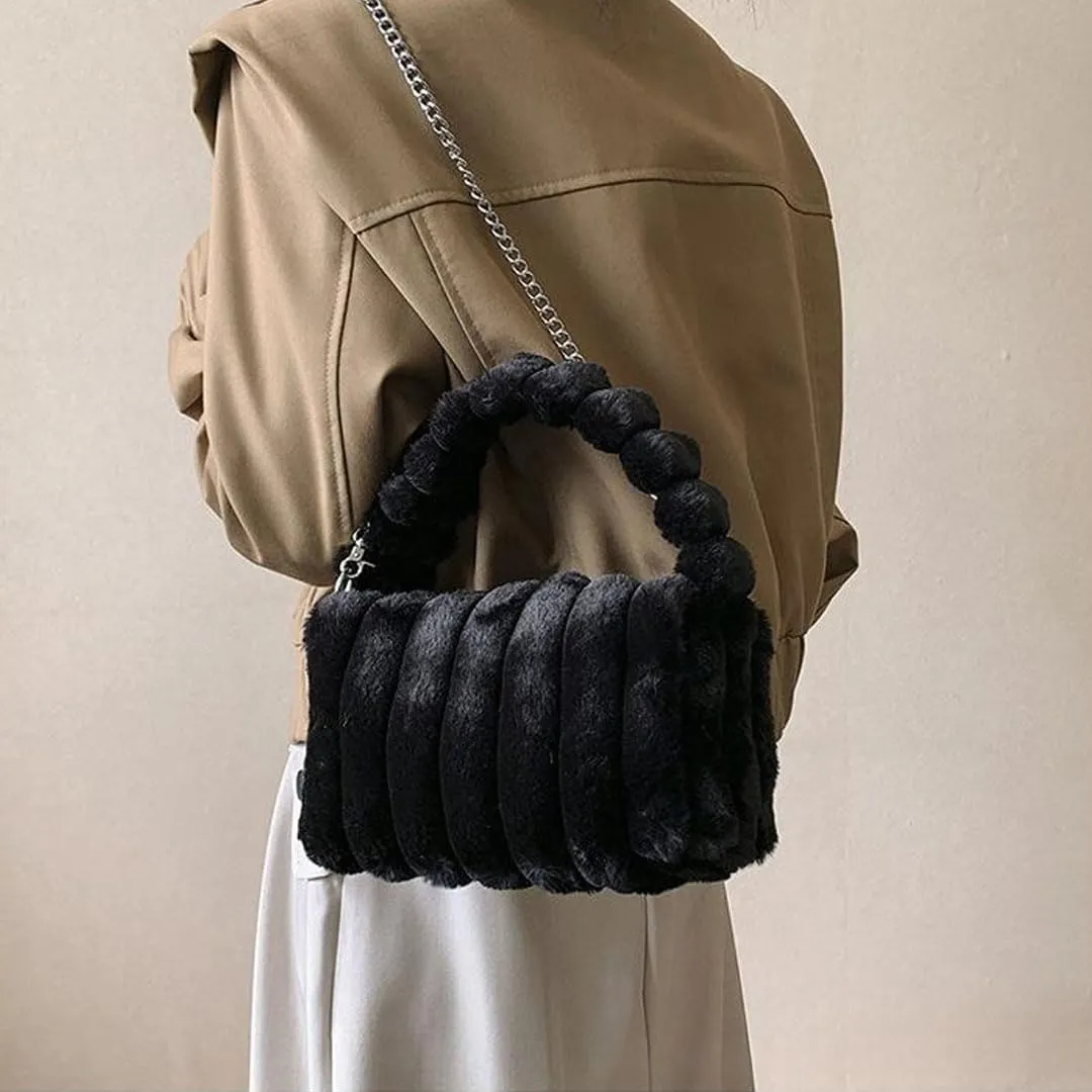 Oagasi Fur Purses for Women Faux Fur Bag Crossbody Bags Fuzzy Purse Furry Purse Y2k Shoulder Purse Handbags