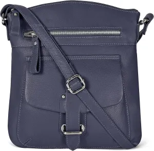Oak Leathers Leather Crossbody Bag For Women With Adjustable Sling Strap - Medium Size Crossover Shoulder Handbag Purse