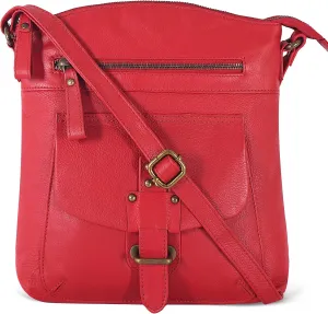 Oak Leathers Leather Crossbody Bag For Women With Adjustable Sling Strap - Medium Size Crossover Shoulder Handbag Purse