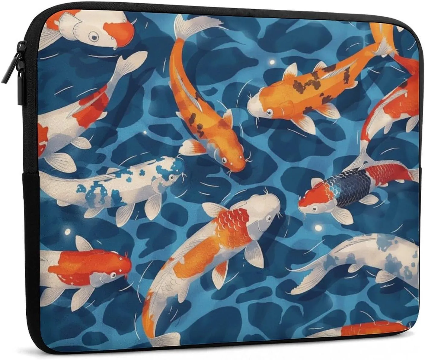 Oil Painting Pond Koi Laptop Sleeve 13/15 Inch Durable Briefcase Cover Shockproof Protective Case Handbags Portable Laptop Bag